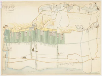 1870 kopie van kaart uit 1599 van Haarlem bleekvelden bij Bloemendaal